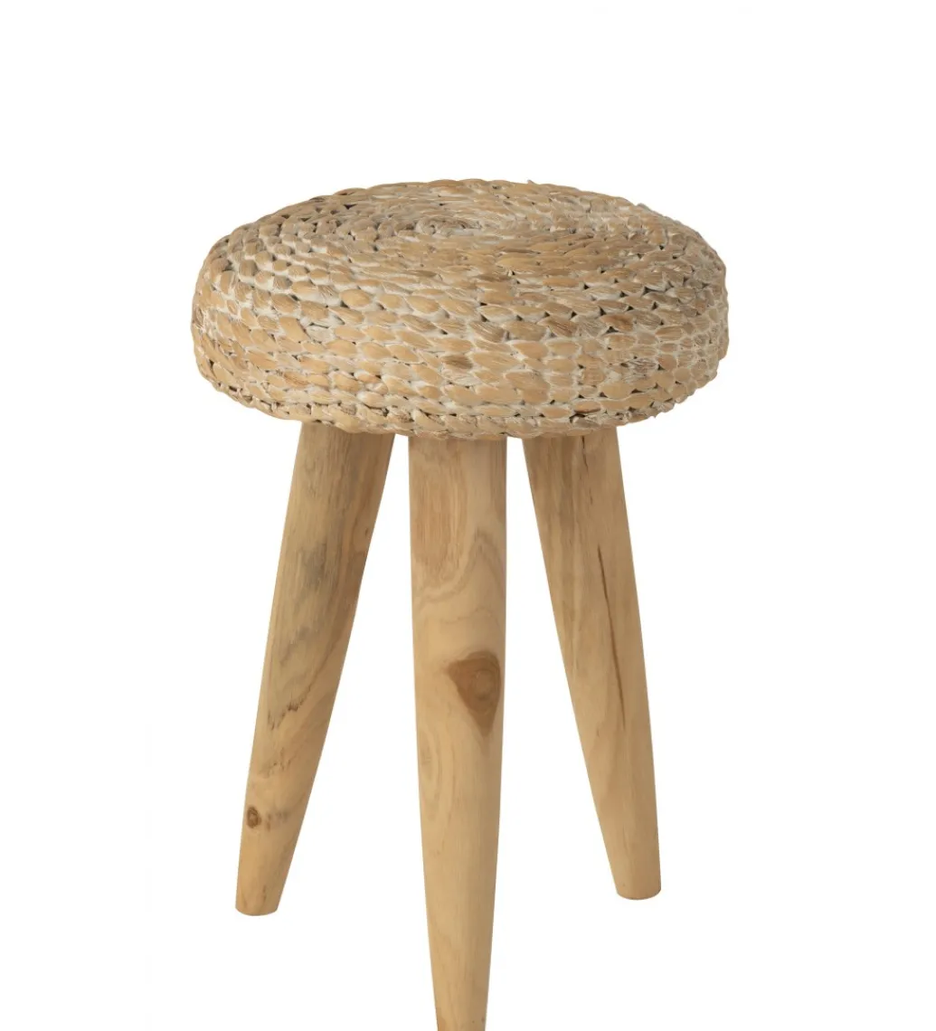 Taboret WATER drewno teak naturalny biały*J-Line Discount