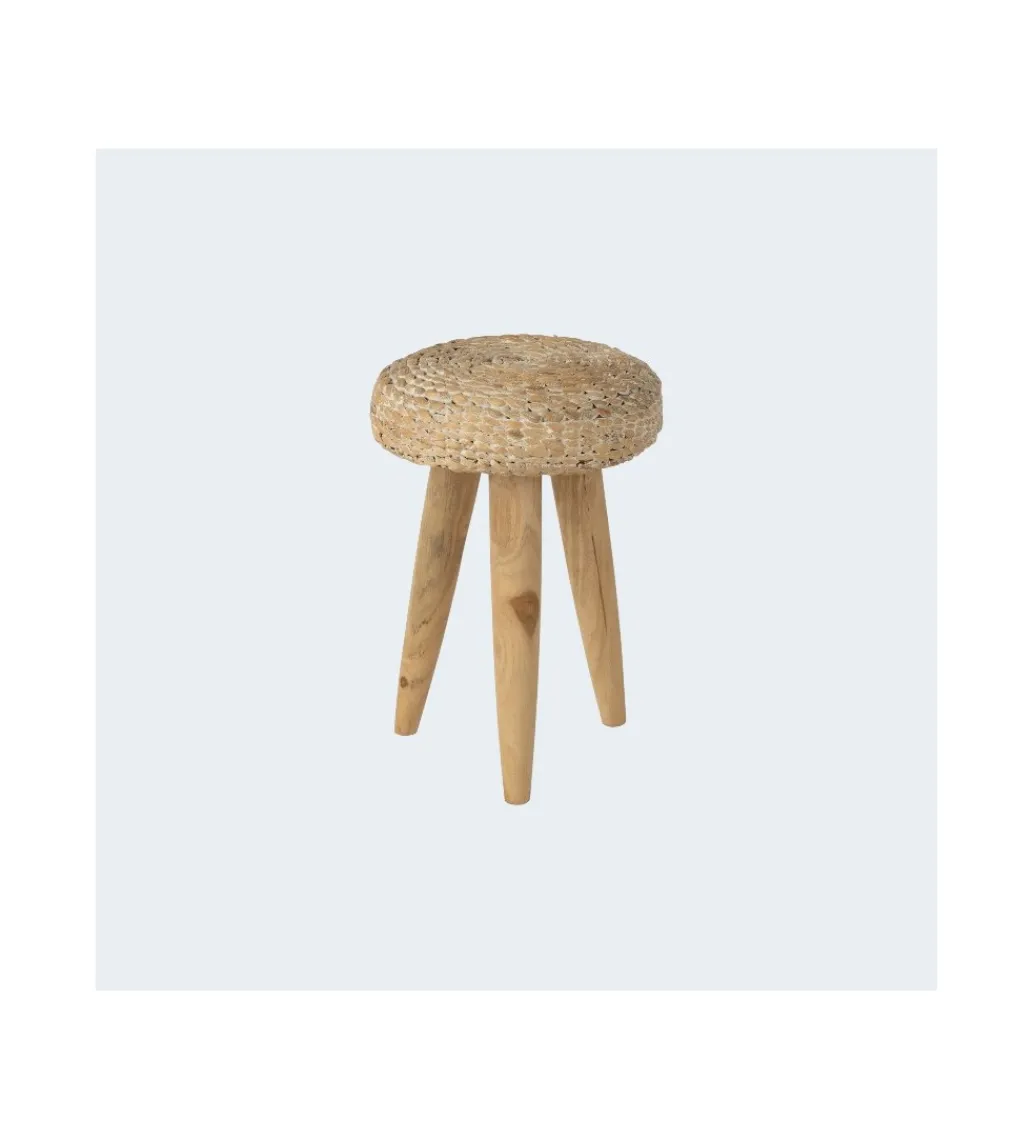 Taboret WATER drewno teak naturalny biały*J-Line Discount
