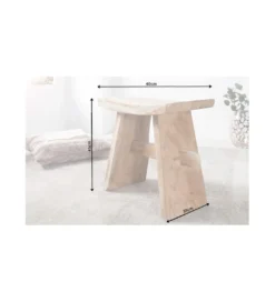 Taboret Zen 40 cm z naturalnego drewna*Invicta Interior Best