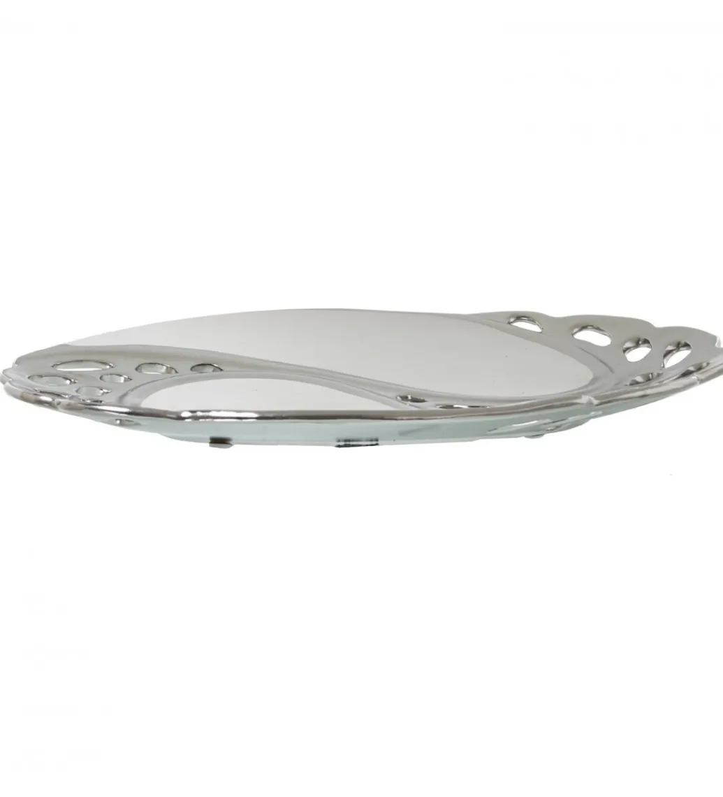 Taca CENTERPLANCE 30 cm srebrnobiała*Exclusivas Best