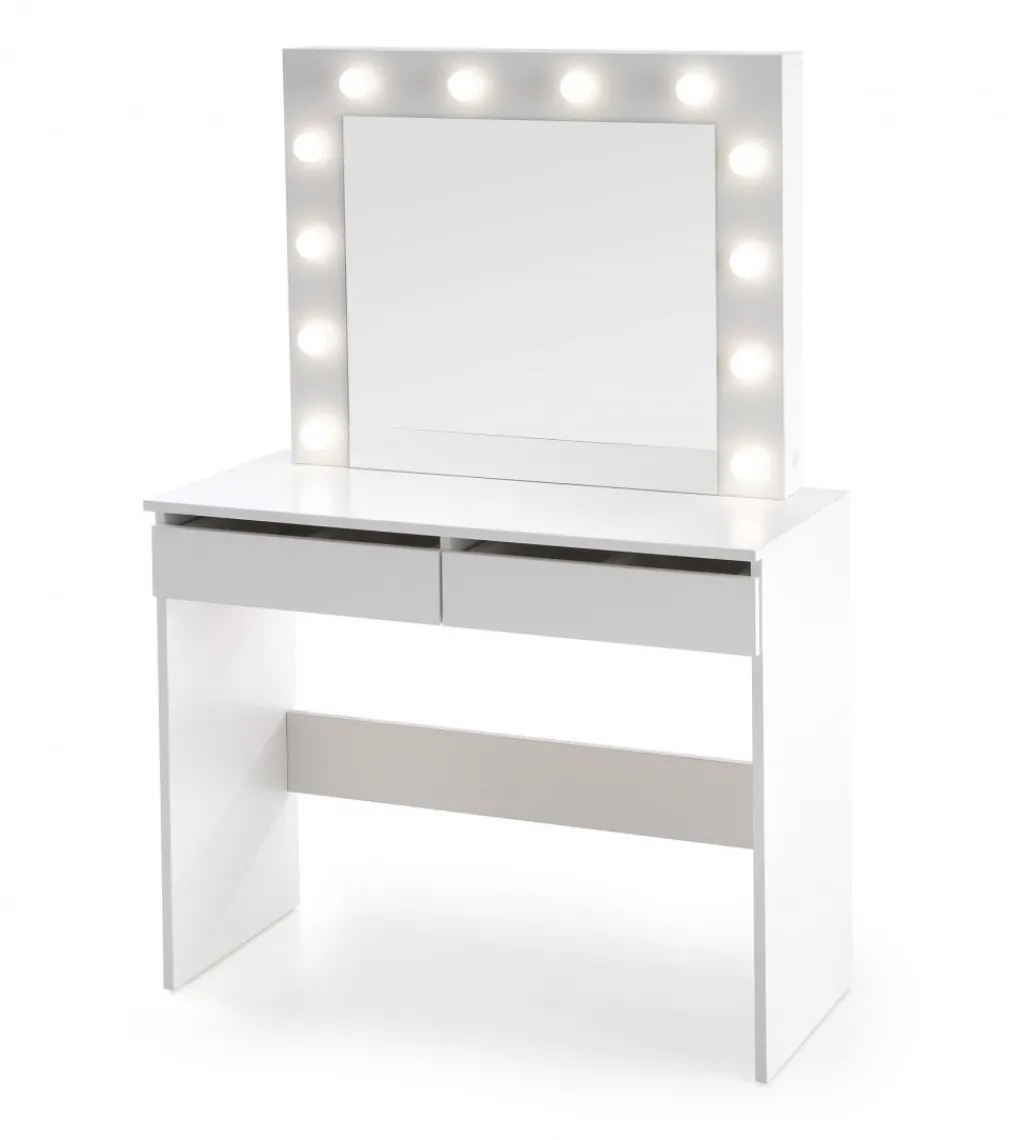 Toaletka HOLLYWOOD 94 cm biała z oświetleniem LED*Halmar