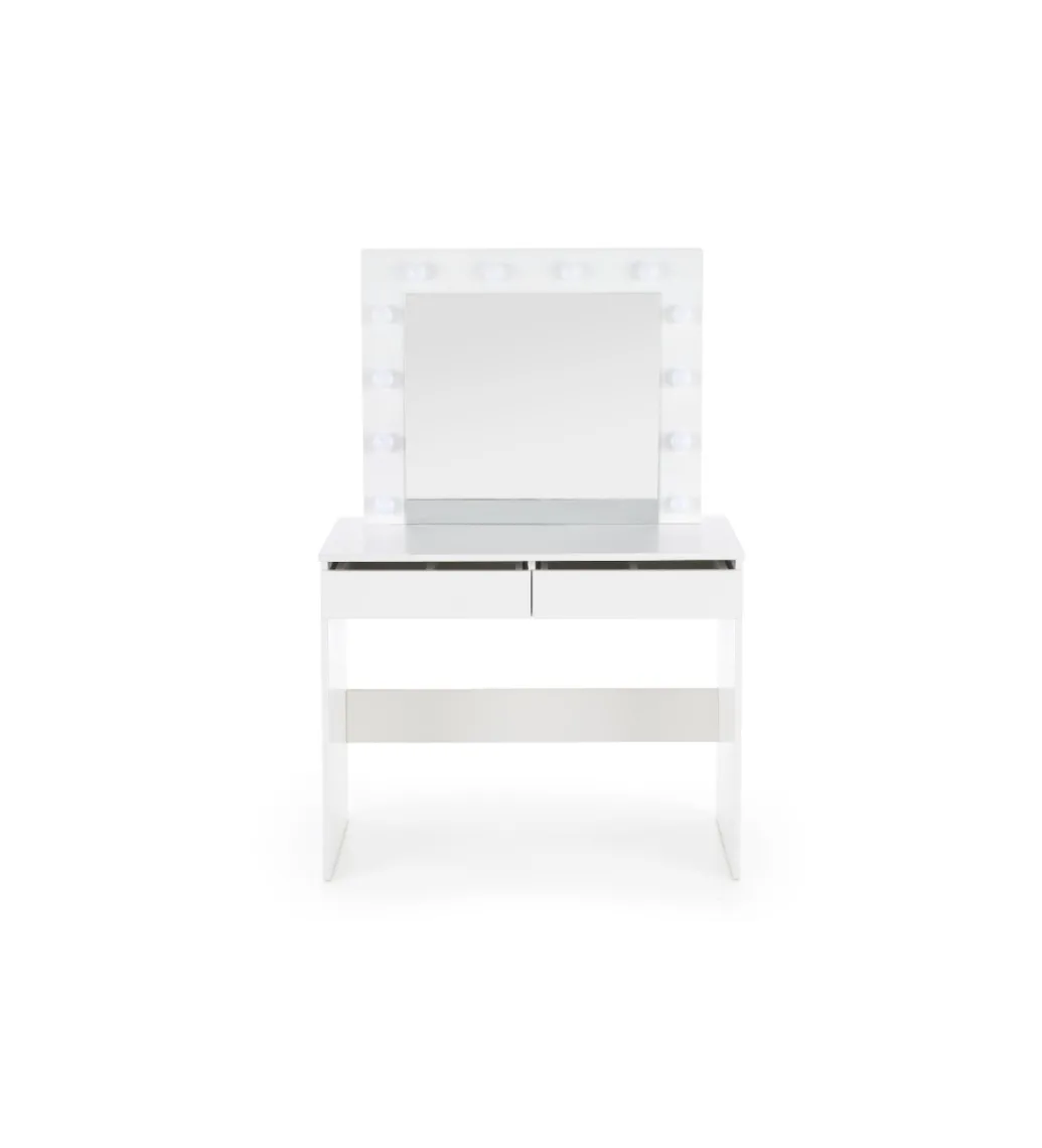 Toaletka HOLLYWOOD 94 cm biała z oświetleniem LED*Halmar