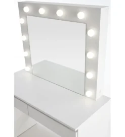 Toaletka HOLLYWOOD 94 cm biała z oświetleniem LED*Halmar