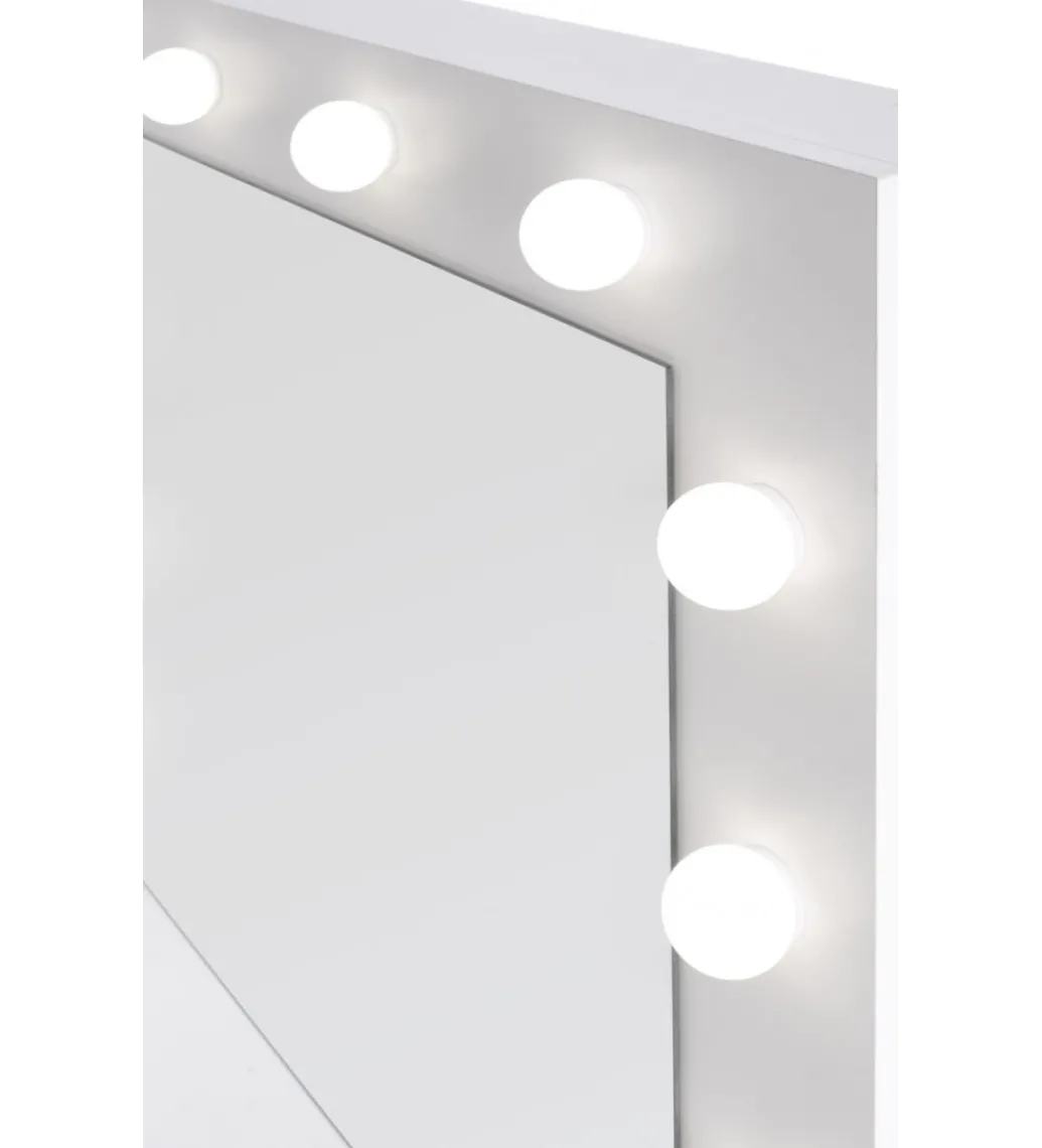 Toaletka HOLLYWOOD 94 cm biała z oświetleniem LED*Halmar