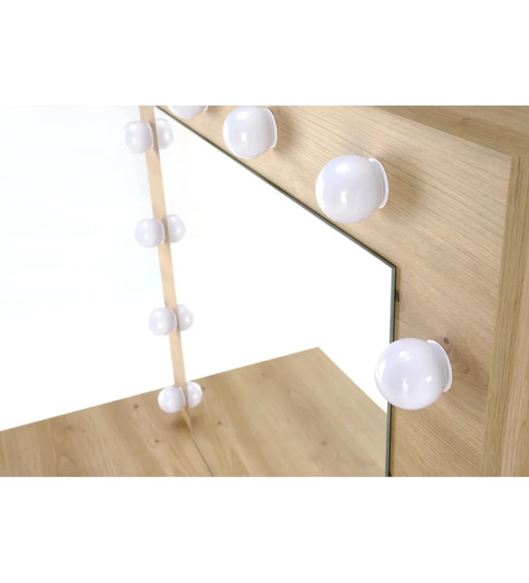 Toaletka HOLLYWOOD 94 cm dąb artisan z oświetleniem LED*Halmar Clearance