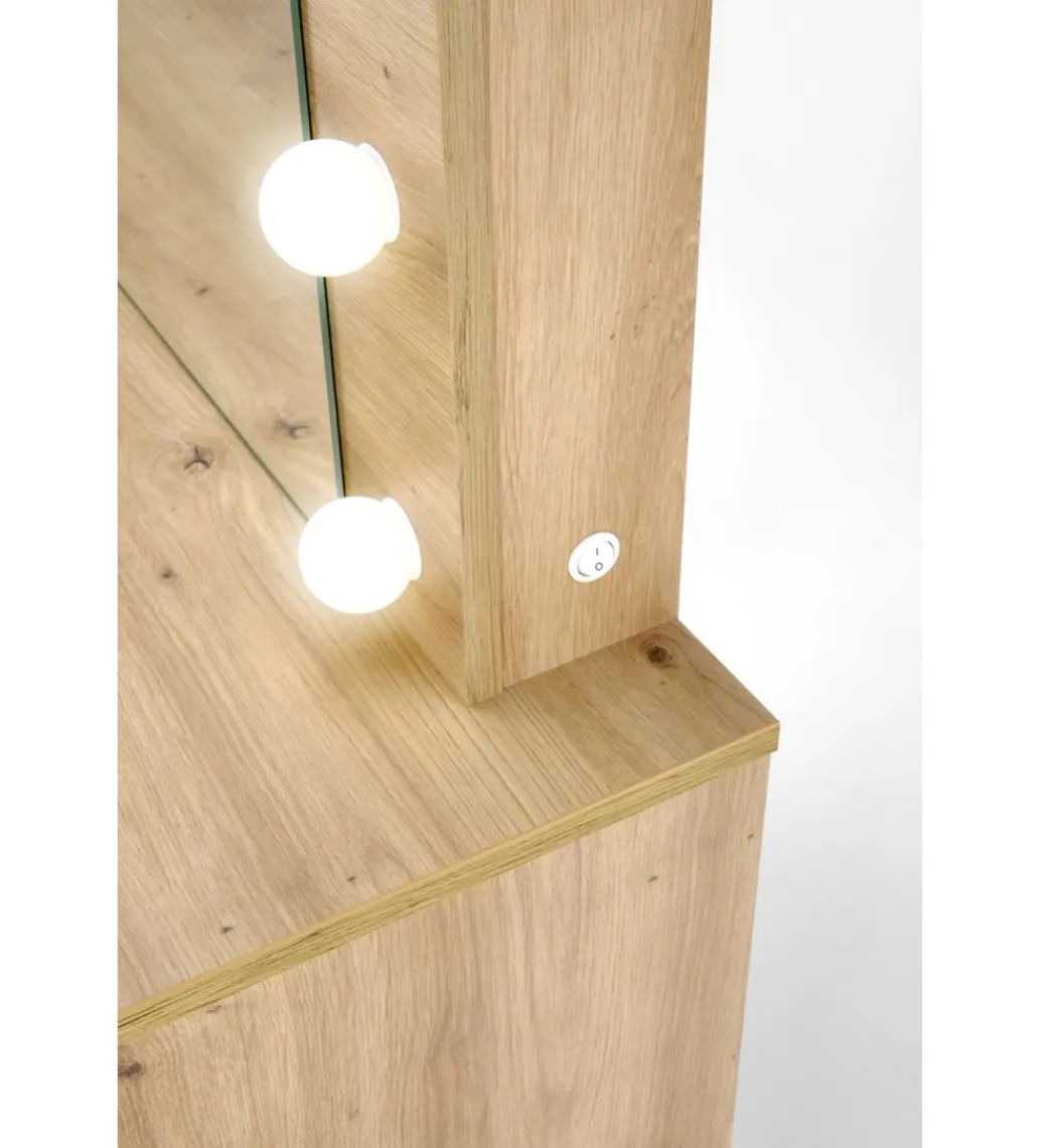 Toaletka HOLLYWOOD 94 cm dąb artisan z oświetleniem LED*Halmar Clearance