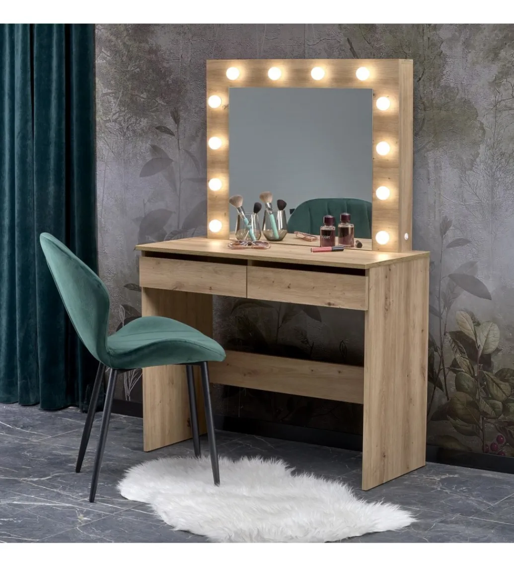 Toaletka HOLLYWOOD 94 cm dąb artisan z oświetleniem LED*Halmar Clearance