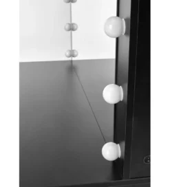 Toaletka HOLLYWOOD XL 120 cm czarna z oświetleniem LED*Halmar Best