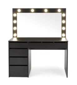 Toaletka HOLLYWOOD XL 120 cm czarna z oświetleniem LED*Halmar Best