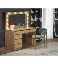 Toaletka HOLLYWOOD XL 120 cm dąb artisan z oświetleniem LED*Halmar