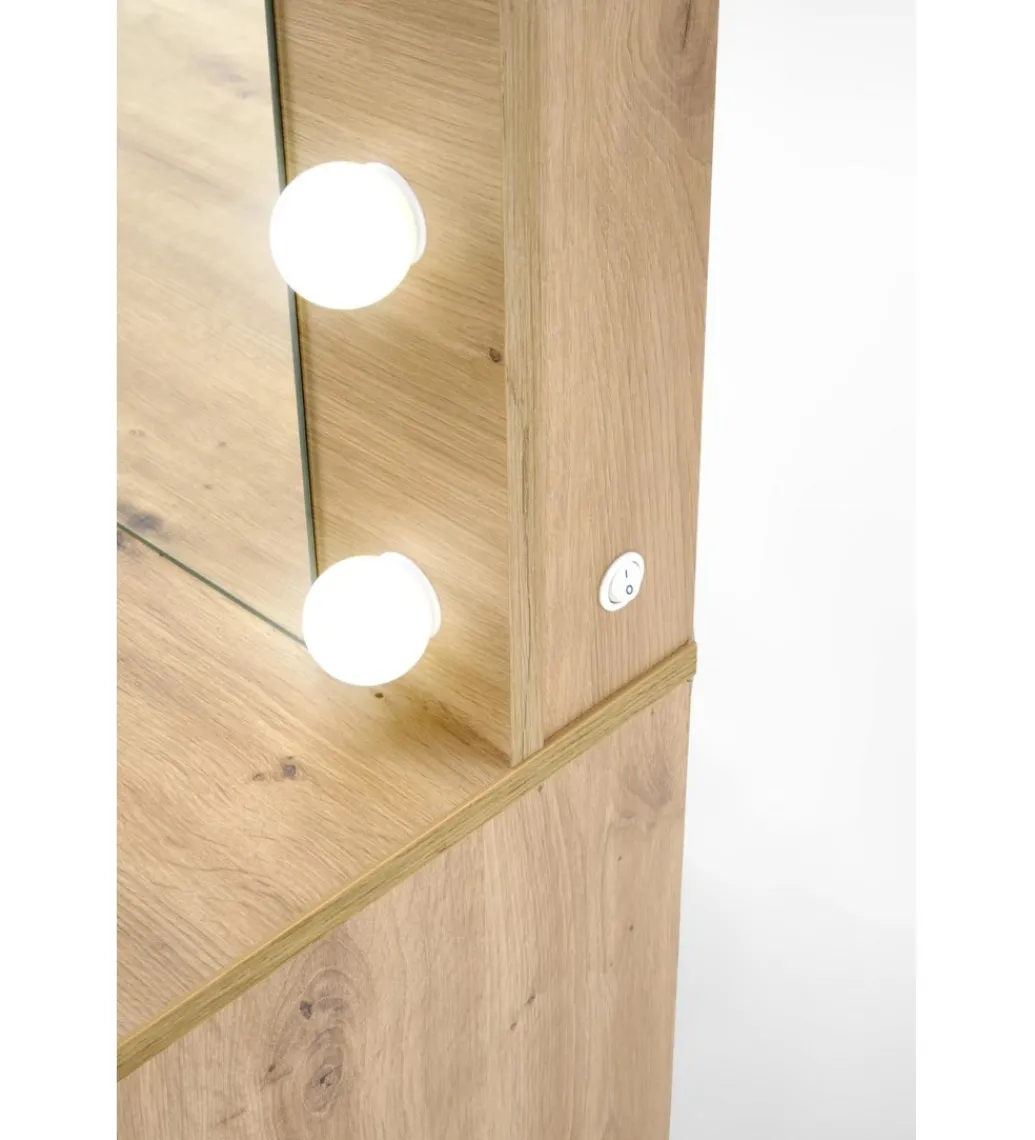 Toaletka HOLLYWOOD XL 120 cm dąb artisan z oświetleniem LED*Halmar