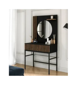 Toaletka wisząca MEORATI 85 cm w optyce dąb artisan/czarny*ELTAP Sale