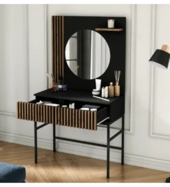 Toaletka wisząca MEORATI 85 cm w optyce dąb artisan/czarny*ELTAP Sale