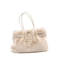 Torba MIKA FURR 56 cm kremowa*KDesign Outlet