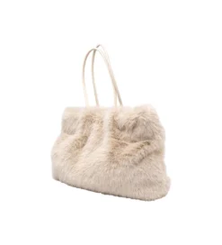 Torba MIKA FURR 56 cm kremowa*KDesign Outlet