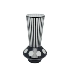 Wazon BRILLAR 40 cm czarno biały szklany*KDesign Outlet