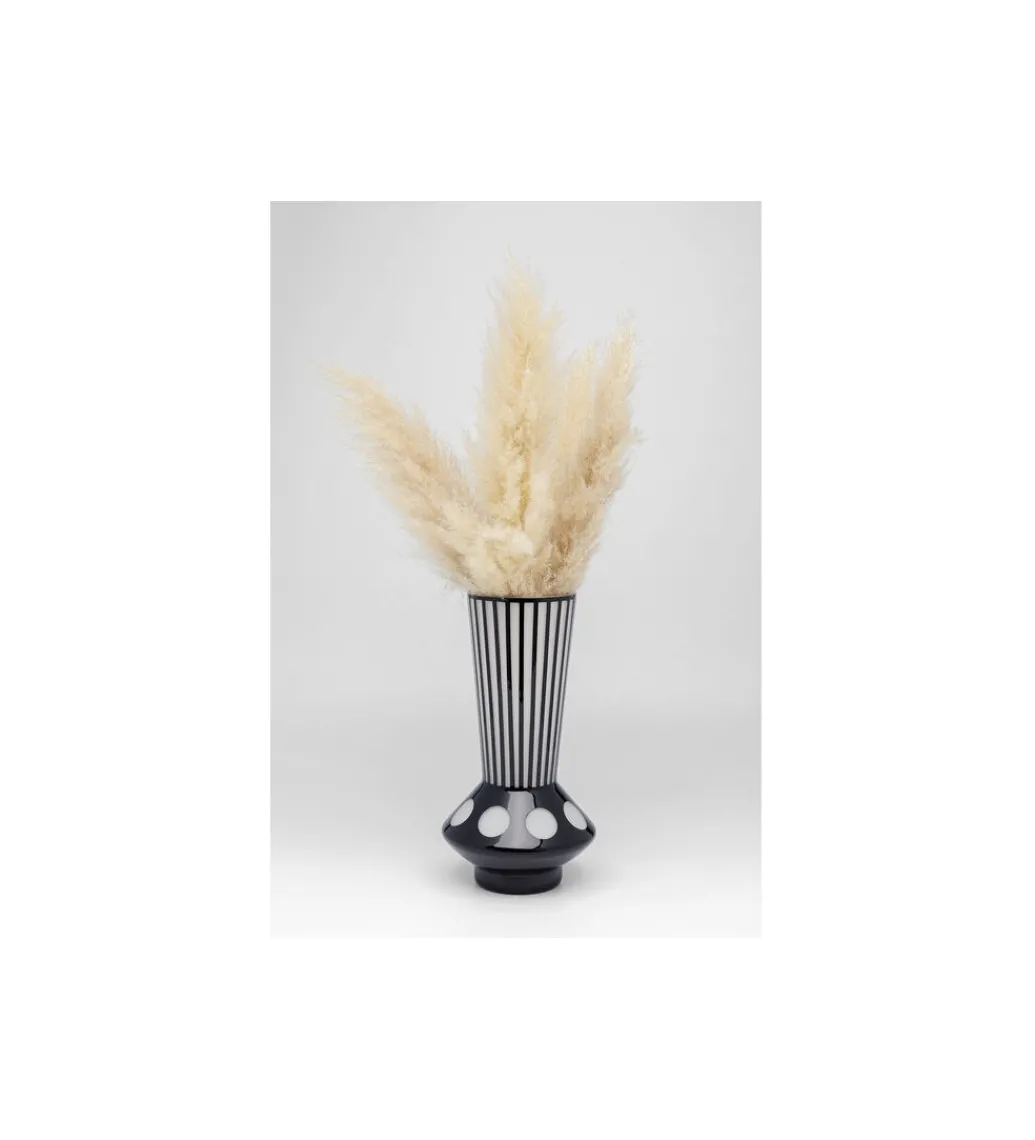 Wazon BRILLAR 40 cm czarno biały szklany*KDesign Outlet