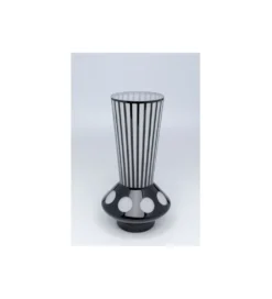 Wazon BRILLAR 40 cm czarno biały szklany*KDesign Outlet
