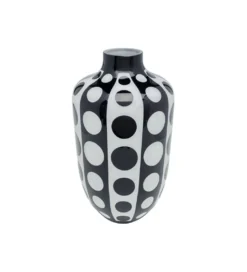 Wazon BRILLAR 45 cm czarno biały szklany*KDesign Clearance