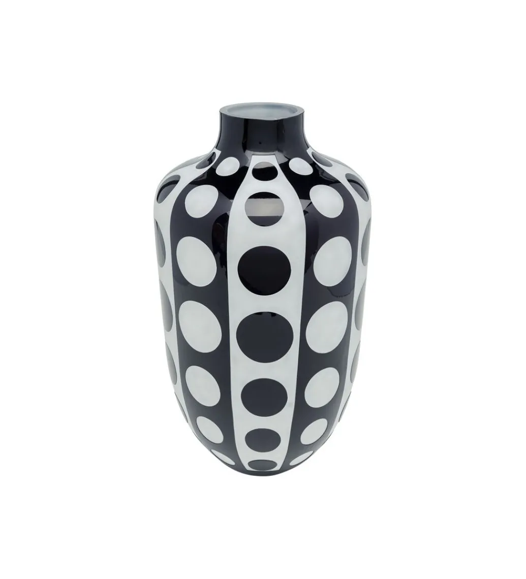 Wazon BRILLAR 45 cm czarno biały szklany*KDesign Clearance