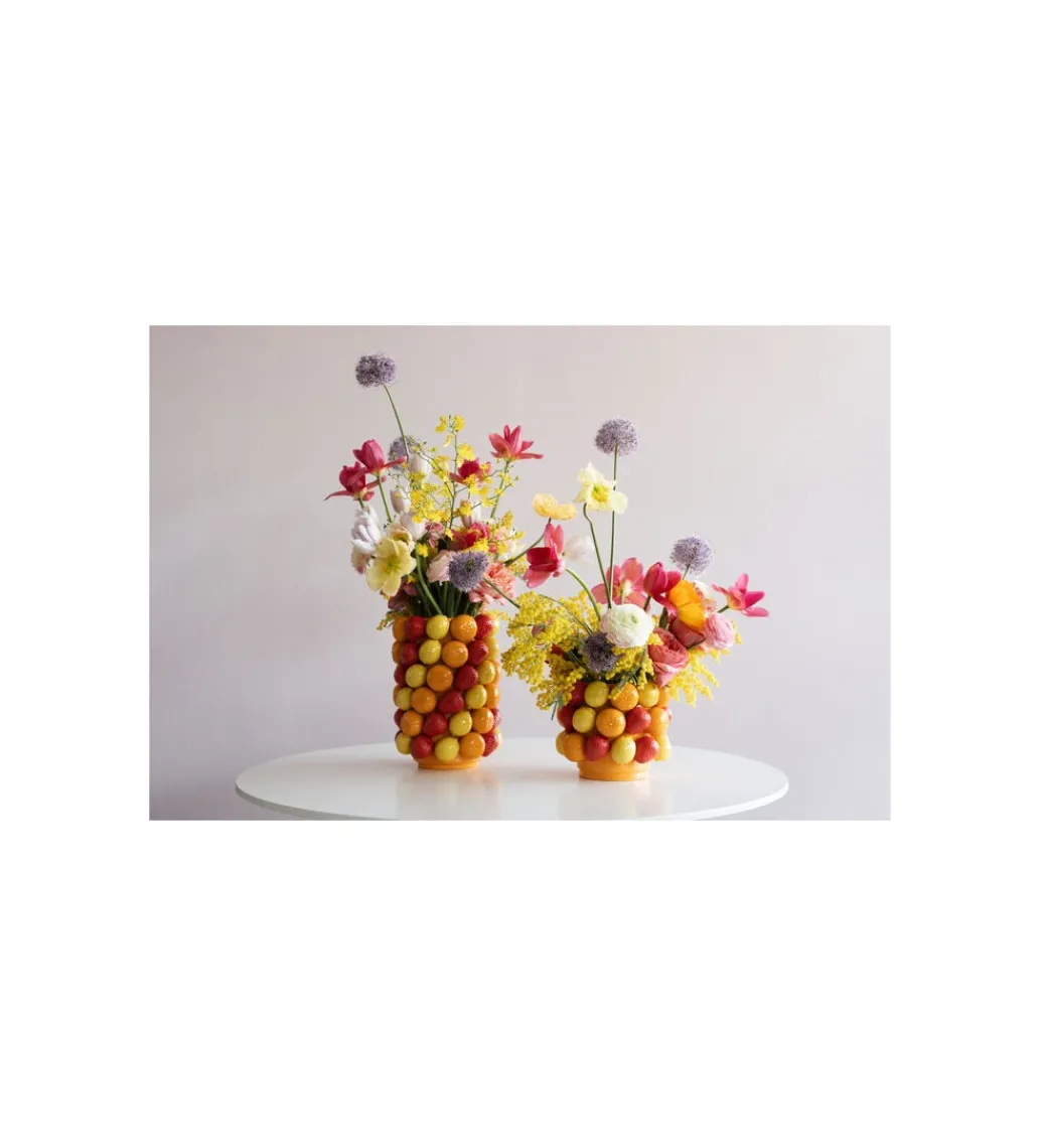 Wazon FRUIT PARADE 33 cm czerwono żółty*KDesign Sale