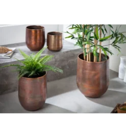 Wazon HOLOCEN L SET 2 W Kolorze Podpalanej Miedzi*Invicta Interior Online