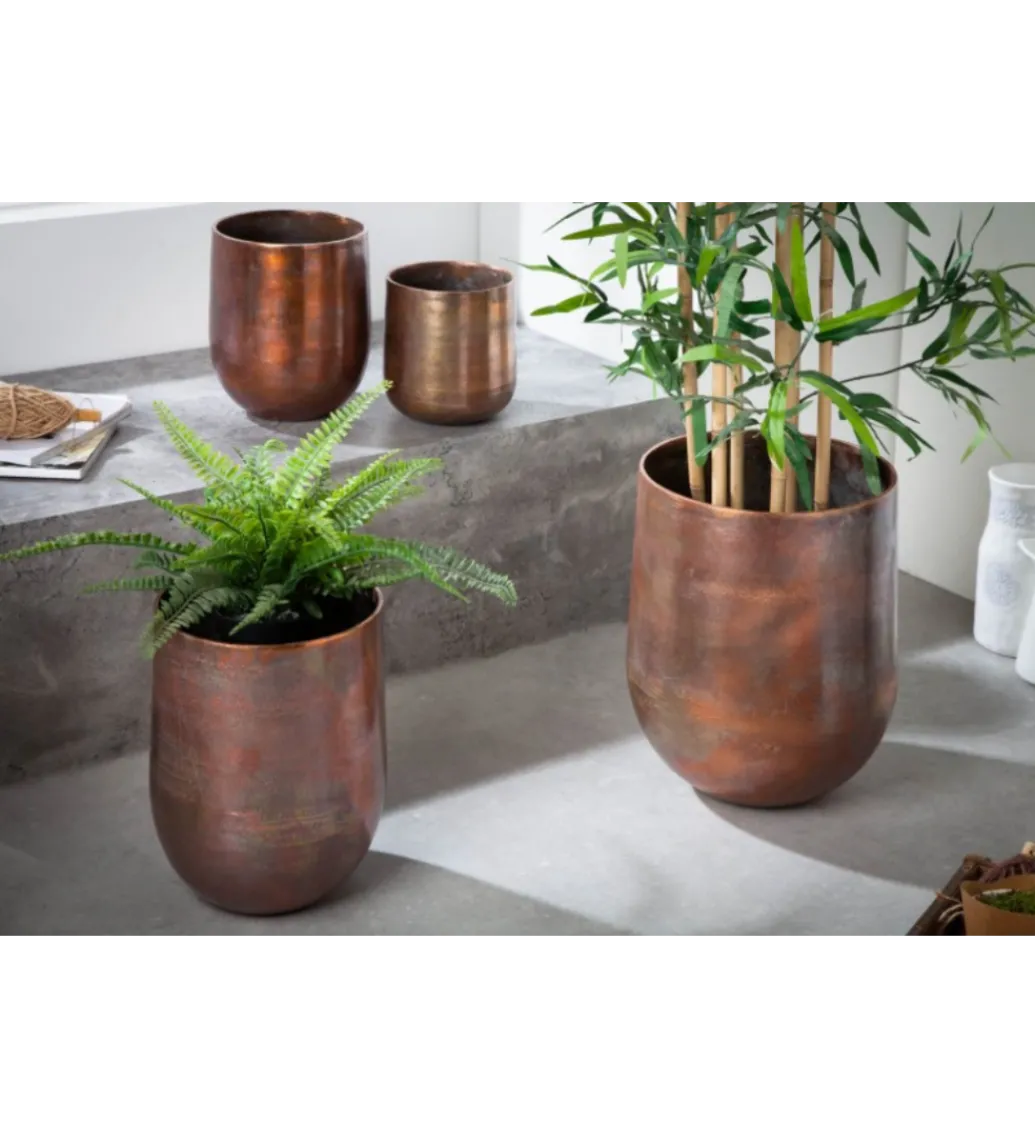 Wazon HOLOCEN L SET 2 W Kolorze Podpalanej Miedzi*Invicta Interior Online
