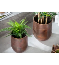 Wazon HOLOCEN L SET 2 W Kolorze Podpalanej Miedzi*Invicta Interior Online