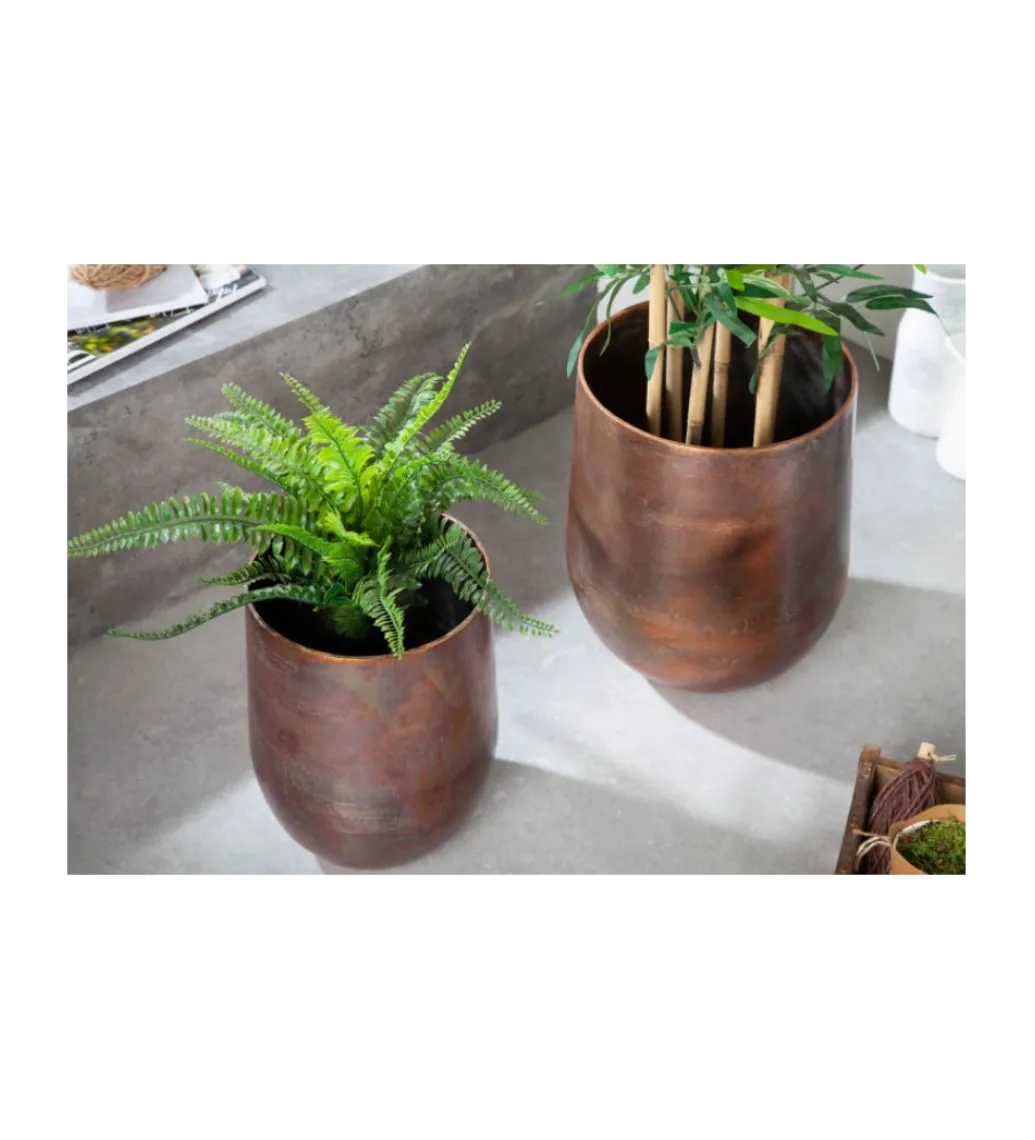 Wazon HOLOCEN L SET 2 W Kolorze Podpalanej Miedzi*Invicta Interior Online