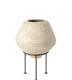 Wazon Papier Mache Biały*J-Line New
