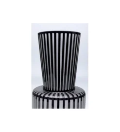 Wazon ROULETTE 41 cm czarno biały szklany*KDesign
