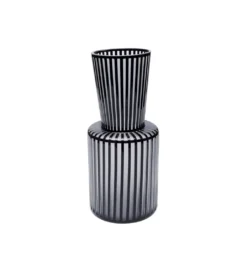 Wazon ROULETTE 41 cm czarno biały szklany*KDesign