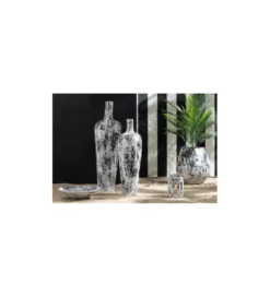 Wazon RUBYNO 80 cm czarno biały*J-Line Outlet