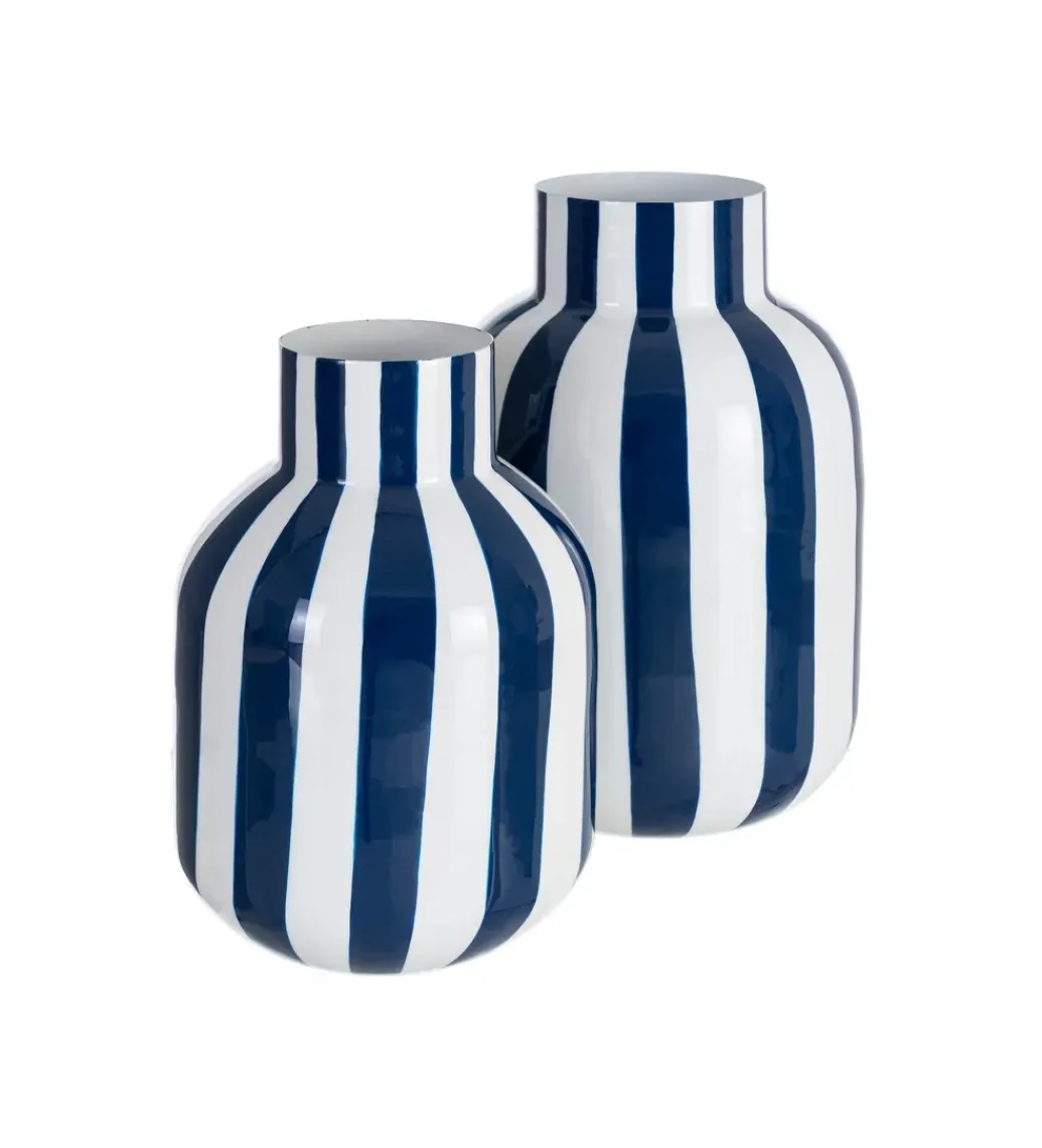 Wazon STRIPERSY 30 cm biały niebieski*Zona-Design New