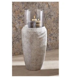 Świecznik FAROL 77 cm biały efekt naturalnego kamienia*Imeri Hot