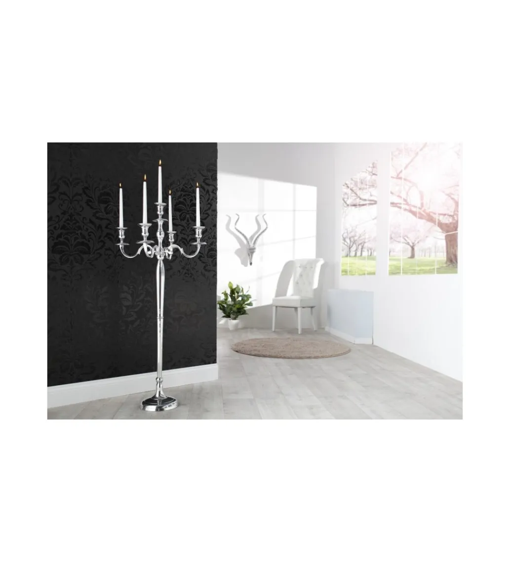 Świecznik 5 - ramienny 120 cm srebrny*Invicta Interior Clearance