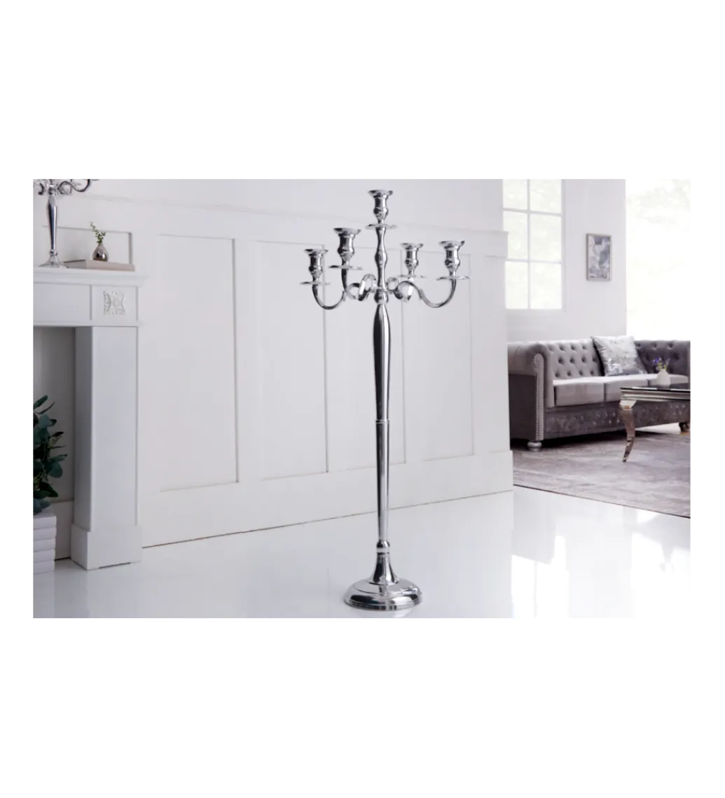 Świecznik 5 - ramienny 120 cm srebrny*Invicta Interior Clearance