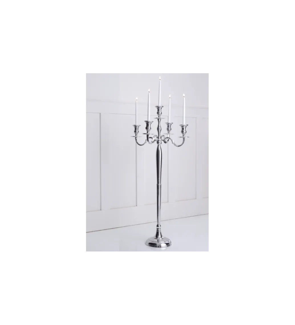 Świecznik 5 - ramienny 120 cm srebrny*Invicta Interior Clearance