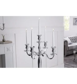 Świecznik 5 - ramienny 120 cm srebrny*Invicta Interior Clearance