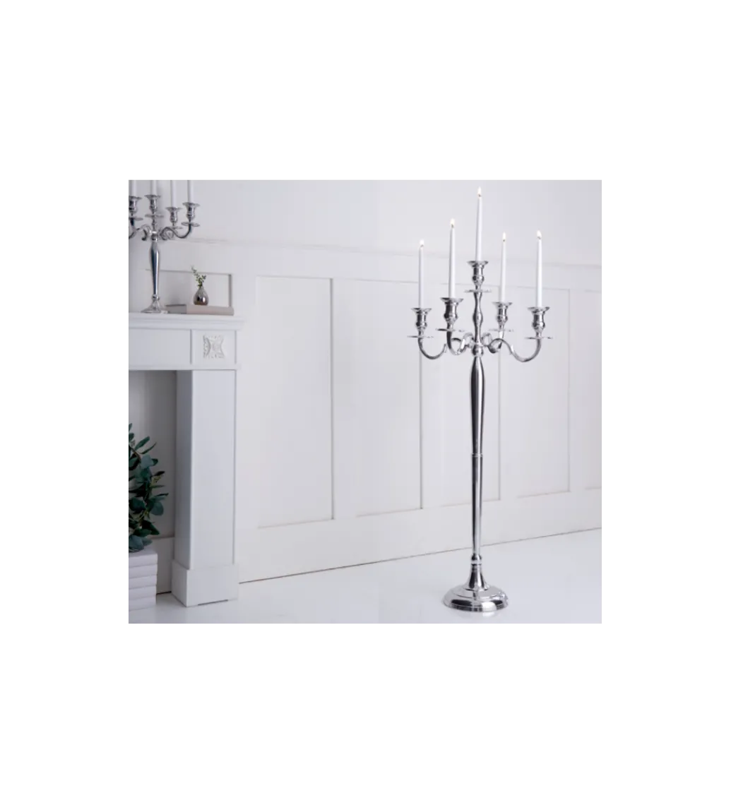 Świecznik 5 - ramienny 120 cm srebrny*Invicta Interior Clearance