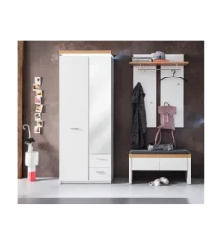Wieszak CALI z półką biały*MCA Outlet