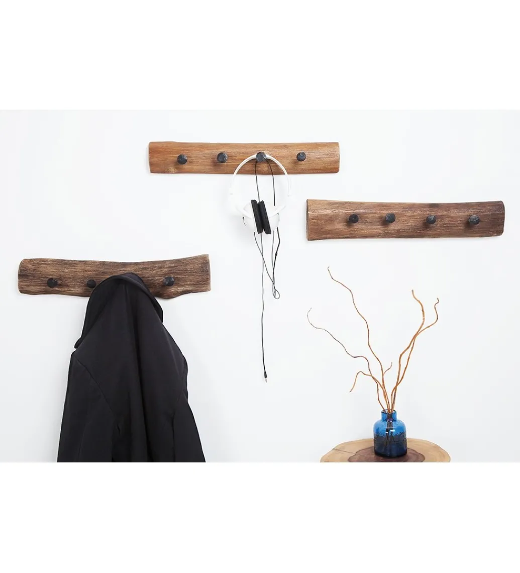 Wieszak ścienny Hemingway 50 cm drewno teak*Invicta Interior Online