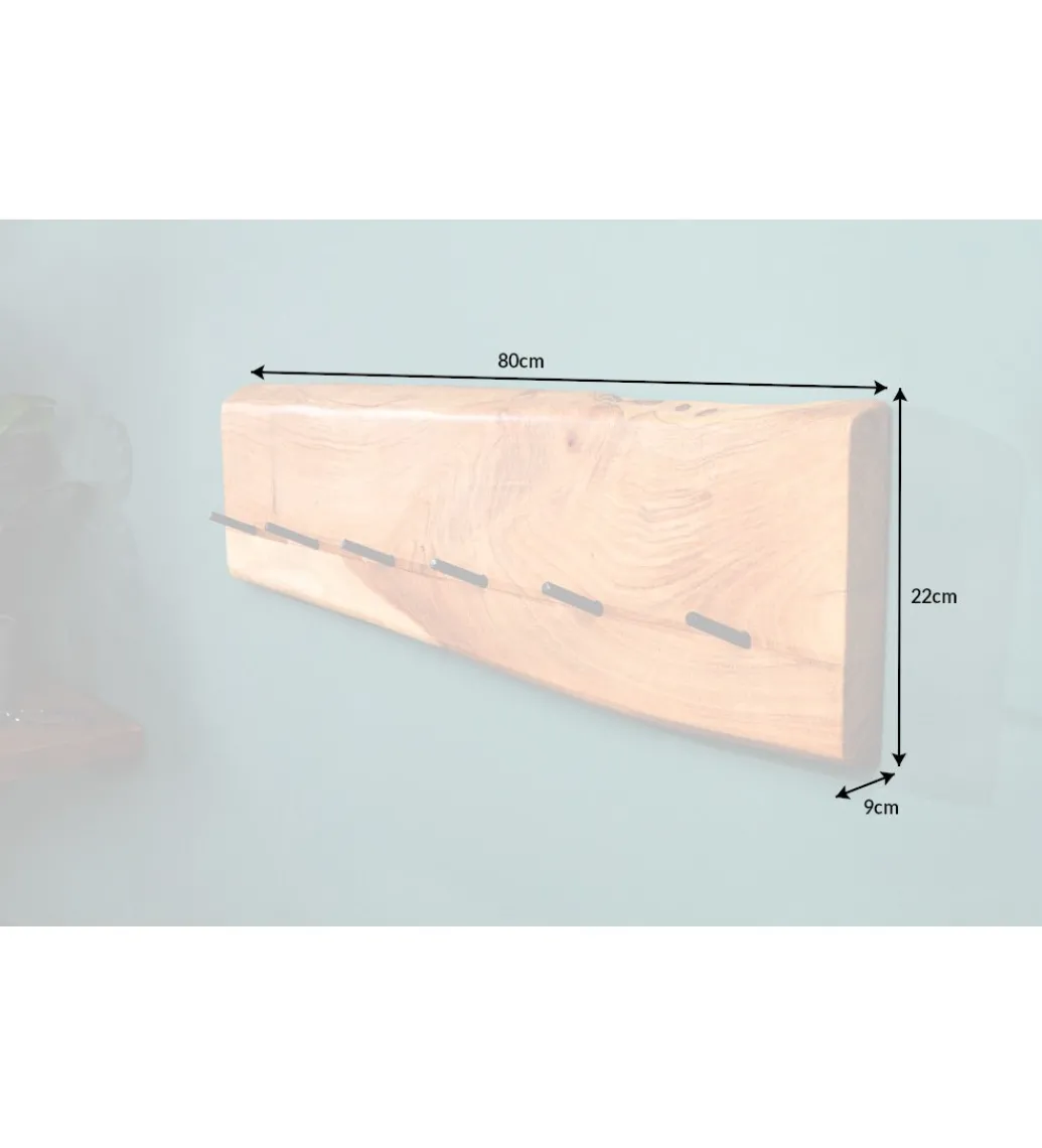 Wieszak ścienny Mammut 80 cm drewno akacja honey*Invicta Interior Sale