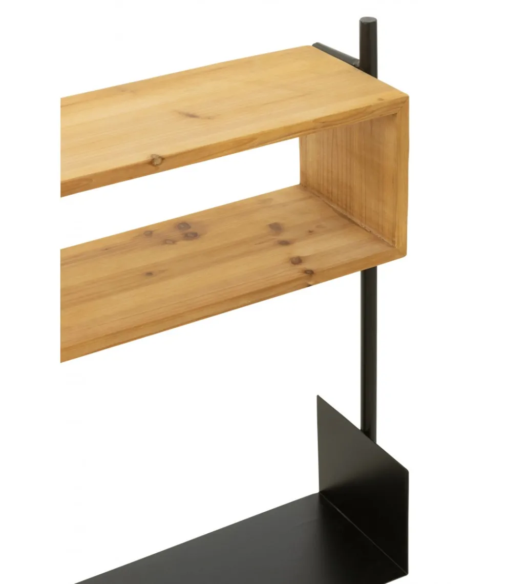 Wieszak ścienny TINA 130 cm drewno jodła czarny*J-Line Clearance