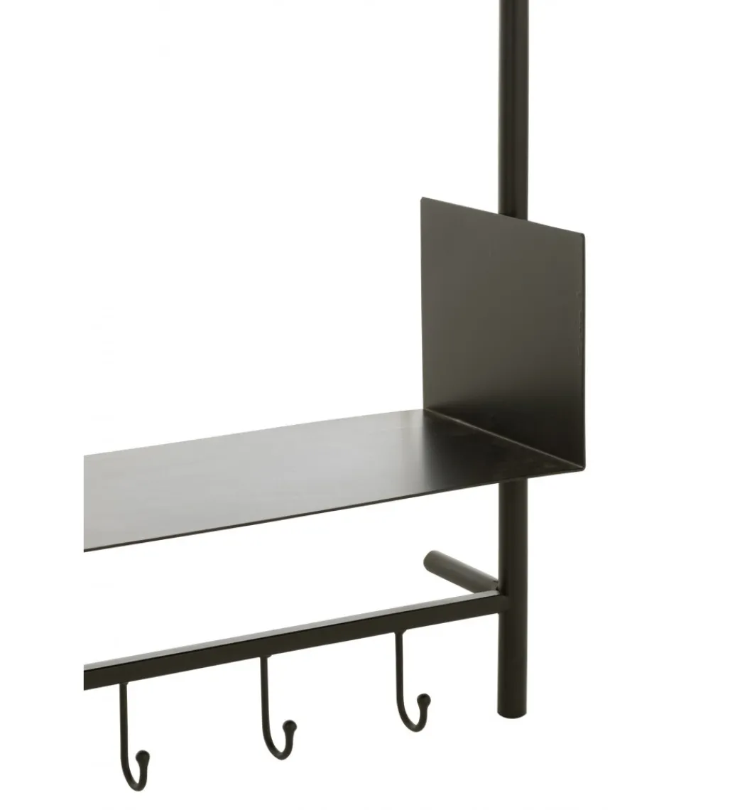 Wieszak ścienny TINA 130 cm drewno jodła czarny*J-Line Clearance