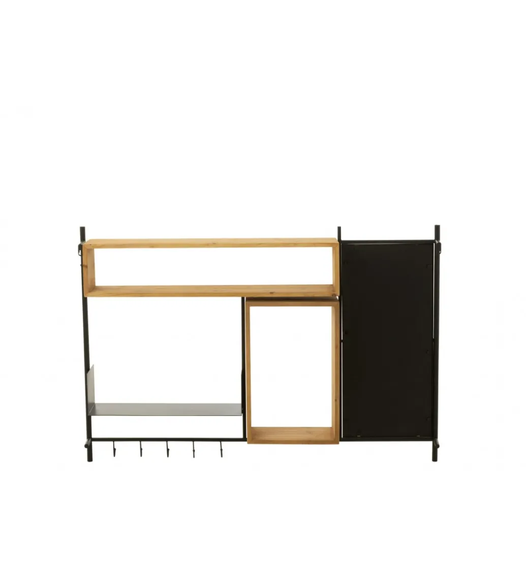 Wieszak ścienny TINA 130 cm drewno jodła czarny*J-Line Clearance