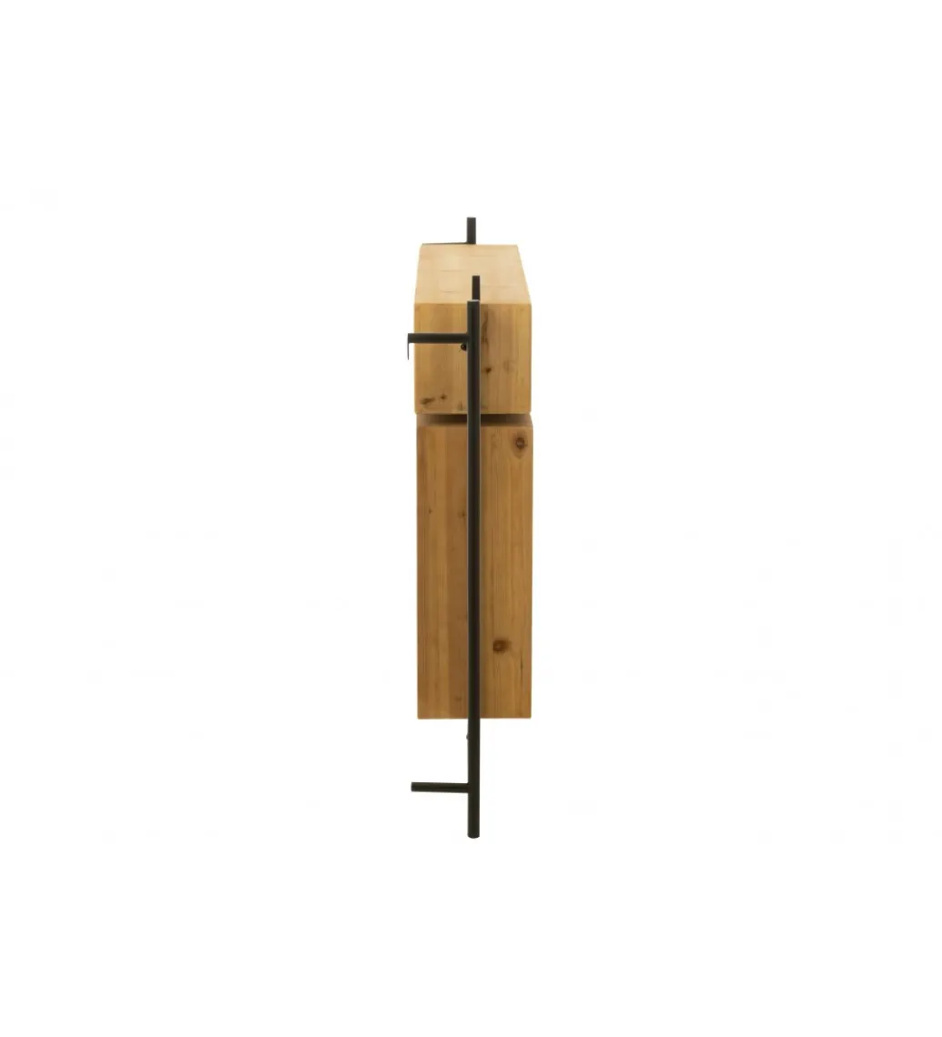 Wieszak ścienny TINA 130 cm drewno jodła czarny*J-Line Clearance