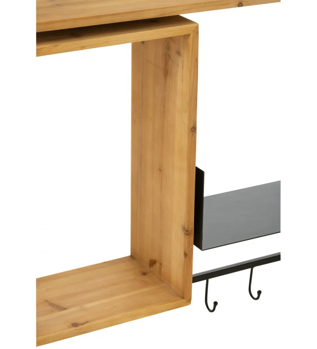 Wieszak ścienny TINA 130 cm drewno jodła czarny*J-Line Clearance