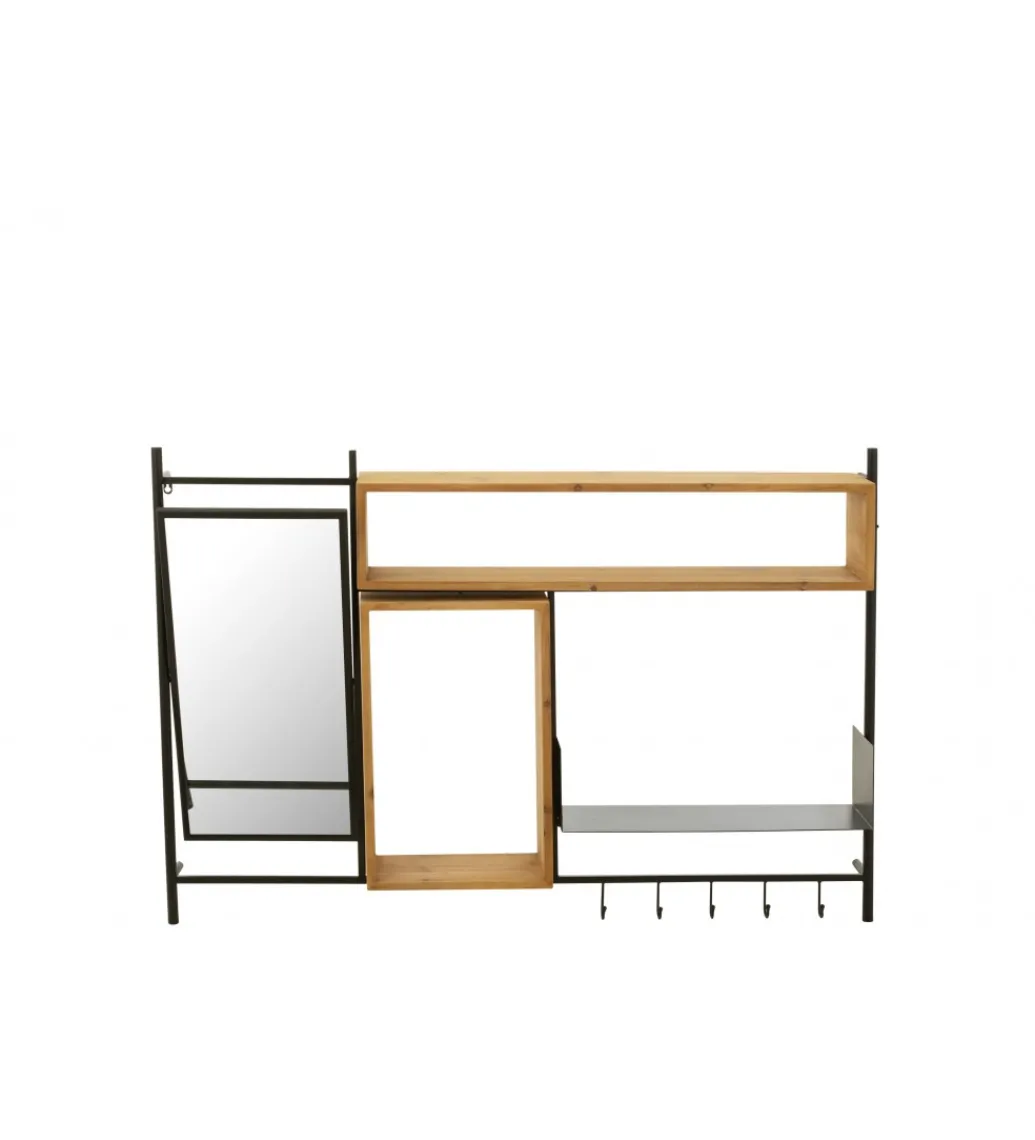 Wieszak ścienny TINA 130 cm drewno jodła czarny*J-Line Clearance