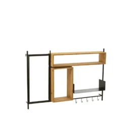 Wieszak ścienny TINA 130 cm drewno jodła czarny*J-Line Clearance